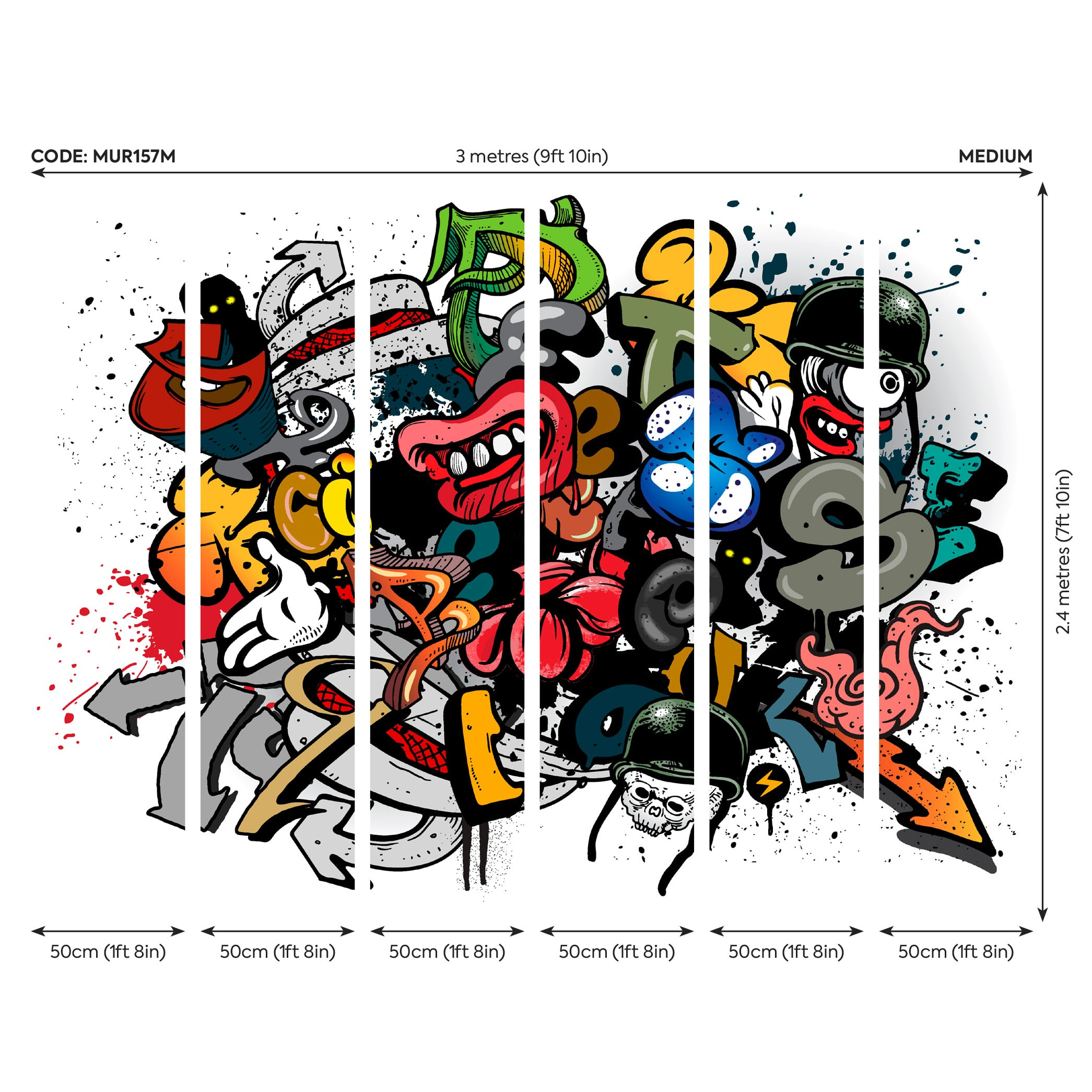 Origin Murals Spray Paint Mural Multi Medium (300cm x 240cm)